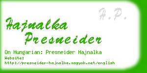 hajnalka presneider business card